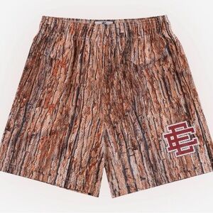 Eric Emanuel Brown Bark Pattern Athletic Shorts